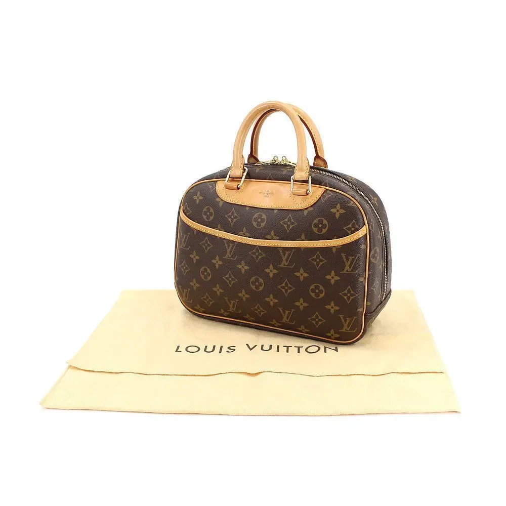 Louis Vuitton Monogram Trouville Shoulder Bag Brown Gold Hardware
